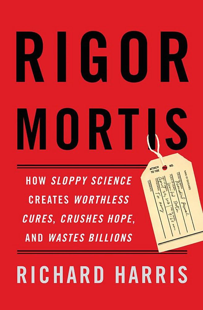 morgue tag sits on book cover