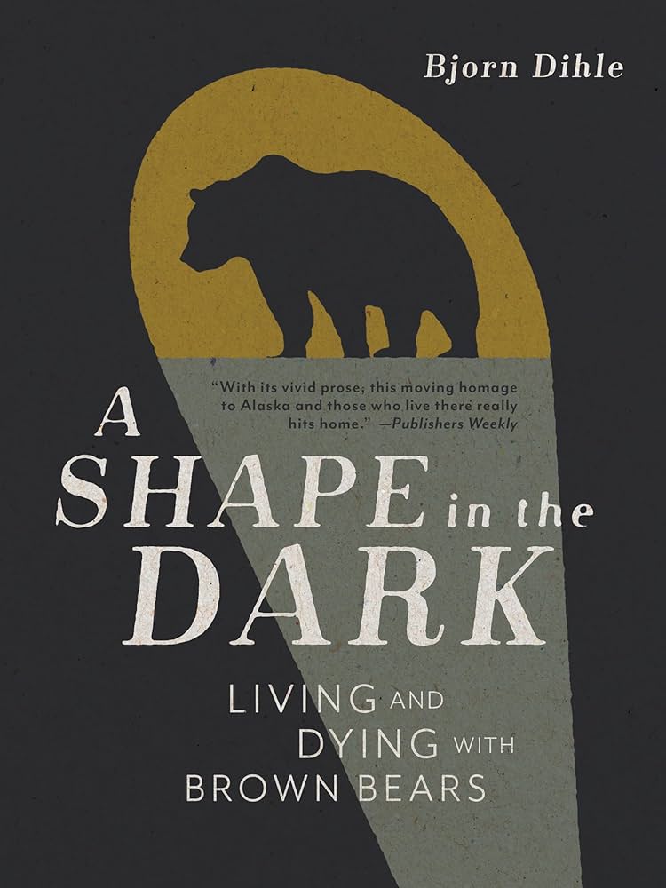 illustrated brown bear exposed by flashlight