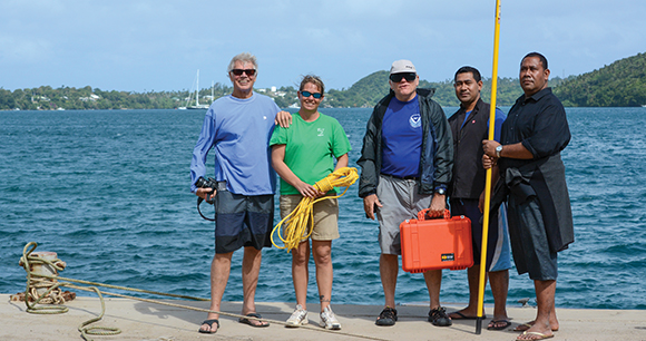 Mike (far left) at 2014 International Whaling Commission whale disentanglement training he arranged in Tonga