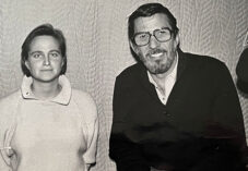 Kate with Leonard Nimoy in a studio booth