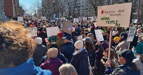 protestors rally for NOAA