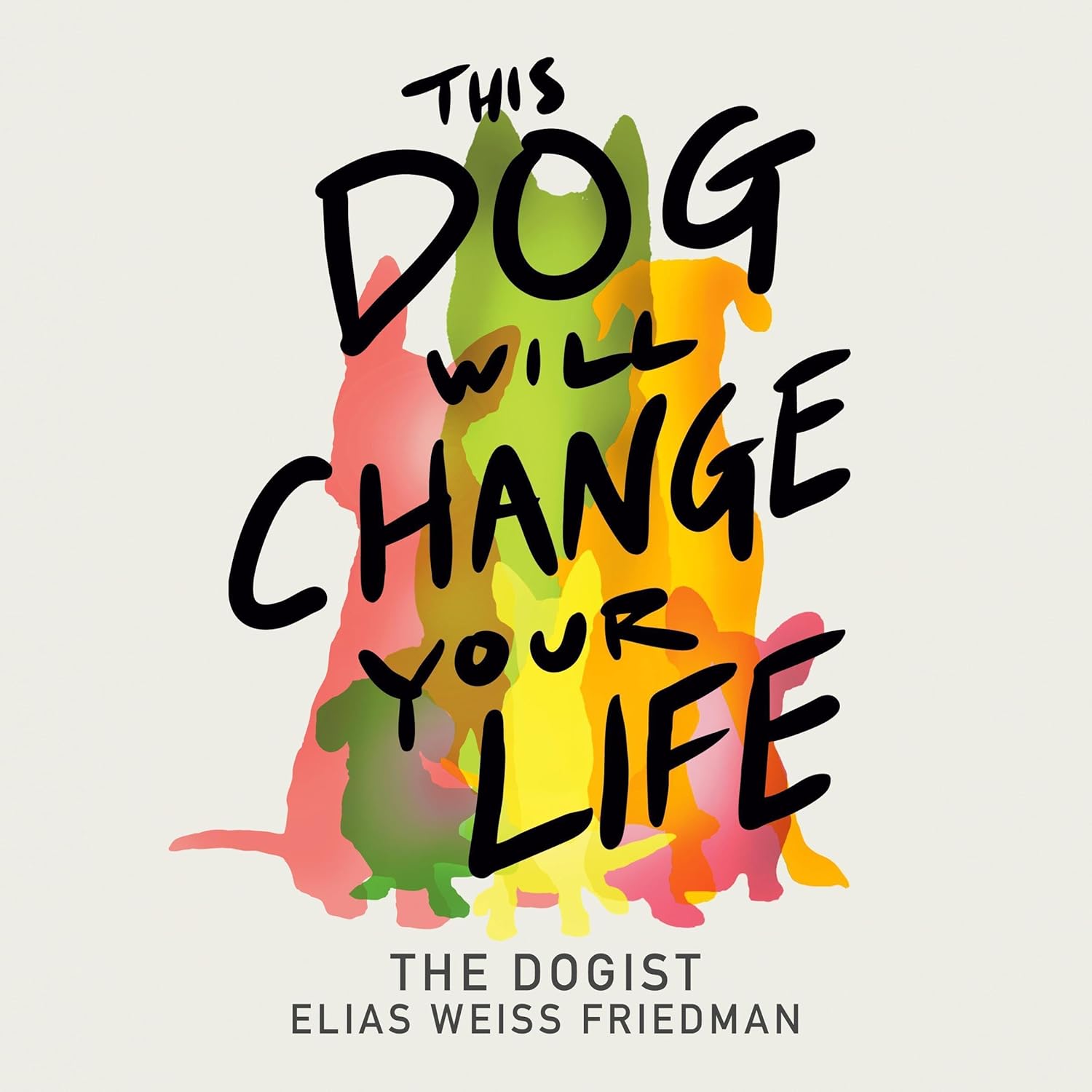 colorful assortment of illustrated outlines of different dog breeds