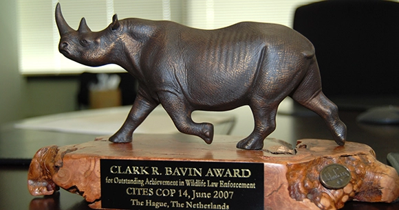 the award sculpture given to the 2007 Clark R. Bavin recipients