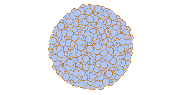 Illustration of a spheroid, a microscopic, 3D cell system.
