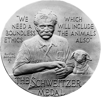 Replica of the Schweitzer Medal (front)