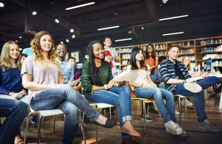 high school aged children in classroom seats looking at instructor
